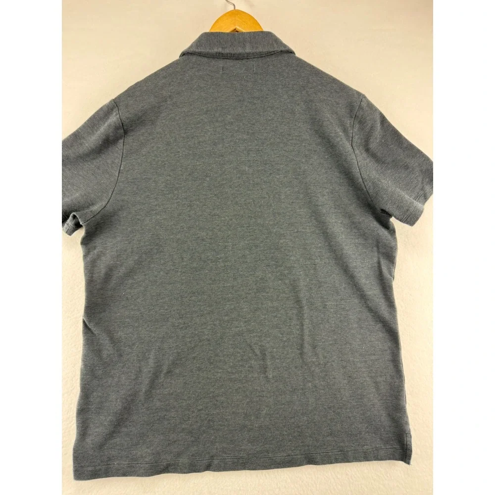 Banana Republic Polo‎ Shirt Mens XL Charcoal Gray Textured Short Sleeve Casual